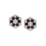 Load image into Gallery viewer, Blue Stone Studded Hexagonal Pendant Set Unigem