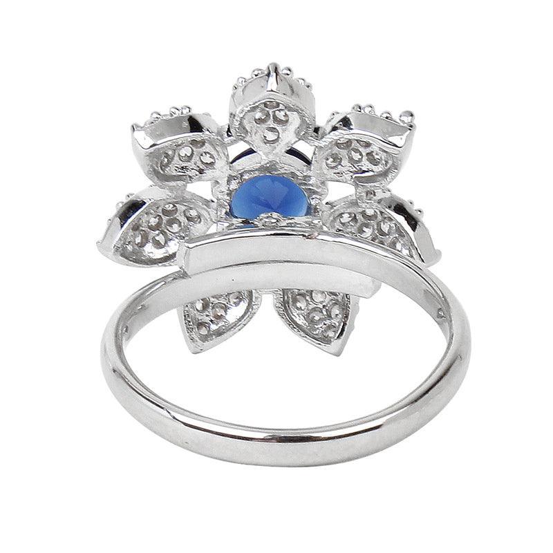 Blue Studded Adjustable Ring Unigem
