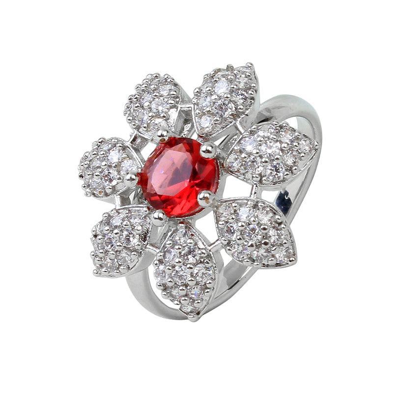 Cherry Flower Adjustable Ring Unigem