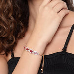 Load image into Gallery viewer, Cherry Red Studded Adjustable Bracelet Unigem