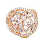 Load image into Gallery viewer, Gold Plated &amp; White Stone Studded Adjustable Ring Unigem