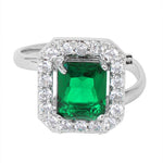 Load image into Gallery viewer, Green Square Studded Adjustable Ring Unigem
