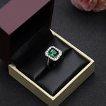Load image into Gallery viewer, Green Square Studded Adjustable Ring Unigem