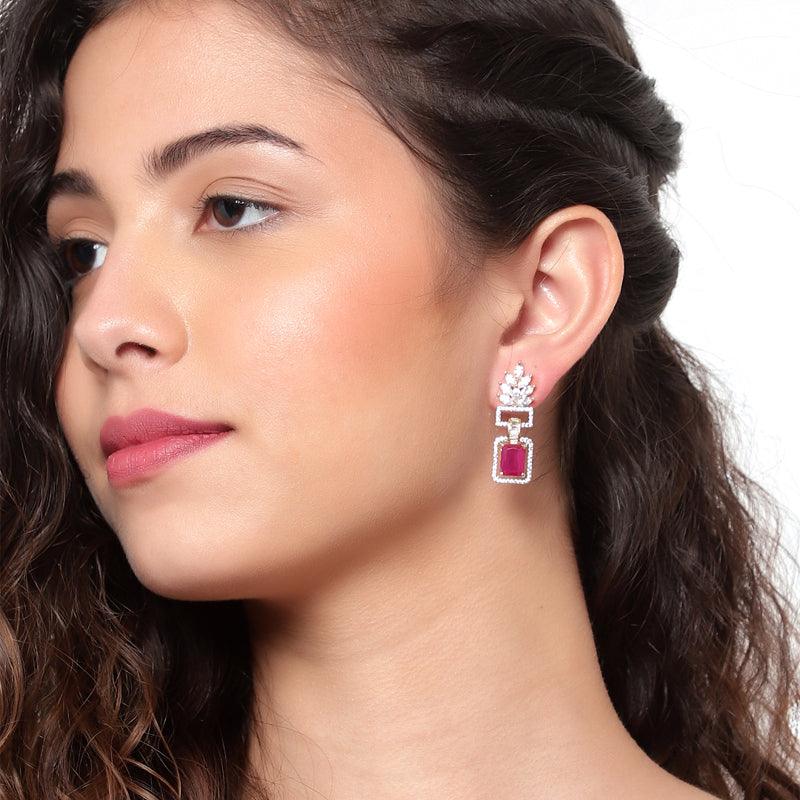 Pink Wine Stud Earrings Unigem