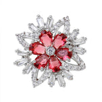 Load image into Gallery viewer, Red Blossom Flower Adjustable Ring Unigem