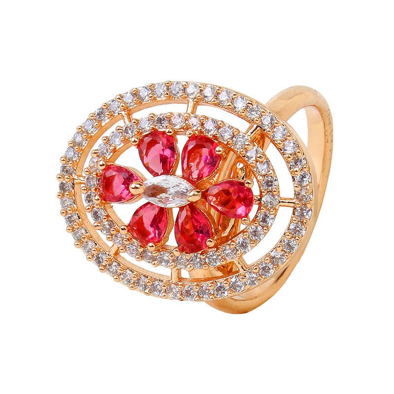 Rose Gold Cherry Adjustable Ring Unigem