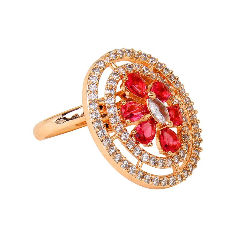Rose Gold Cherry Adjustable Ring Unigem