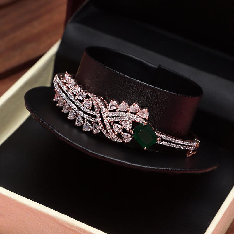 Rose Gold & Green Beauty Bracelet Unigem