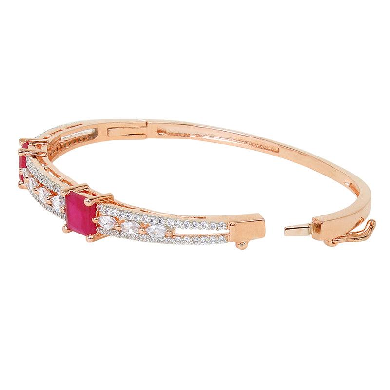Rose Gold Pink-Studded Bracelet Unigem