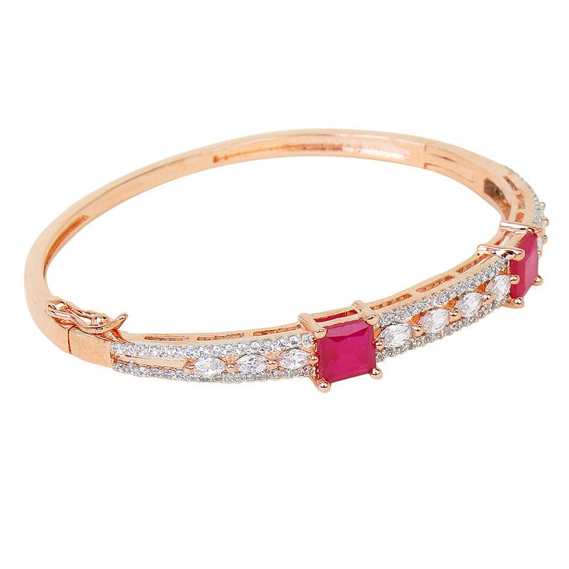 Rose Gold Pink-Studded Bracelet Unigem