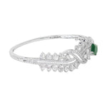 Load image into Gallery viewer, Silver Finish Green Diamond Studded Bracelet Unigem