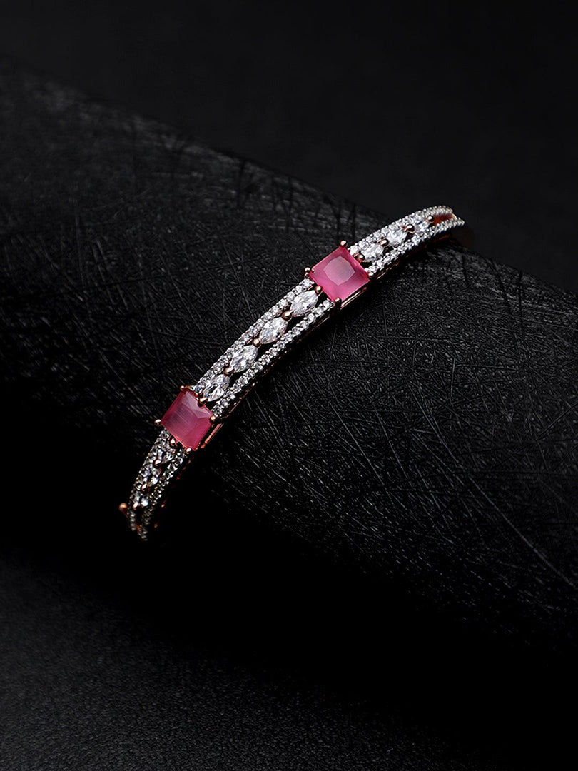Silver with Pink Sapphire Bracelet Unigem