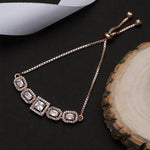 Load image into Gallery viewer, Stone Studded Rose Gold Adjustable Bracelet Unigem